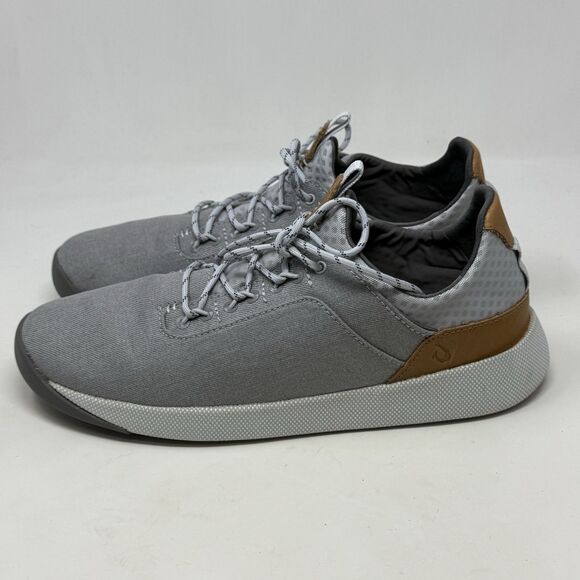 Olukai Nanea Li Shoes Mens 10 Gray Canvas Casual Comfort Lace Up Low Sneakers - Picture 4 of 14